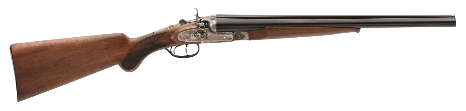 Taylors & Company 210114 Wyatt Earp Pedersoli Full Size 12 Gauge Break Open 3" 2rd 20" Blued Side By Side Barrel, Color Case Hardened Steel Receiver, Fixed Checkered Walnut Stock, Right Hand 3 Taylors & Company 210114 Wyatt Earp Pedersoli Full Size 12 Gauge Break Open 3" 2rd 20" Blued Side By Side Barrel, Color Case Hardened Steel Receiver, Fixed Checkered Walnut Stock, Right Hand