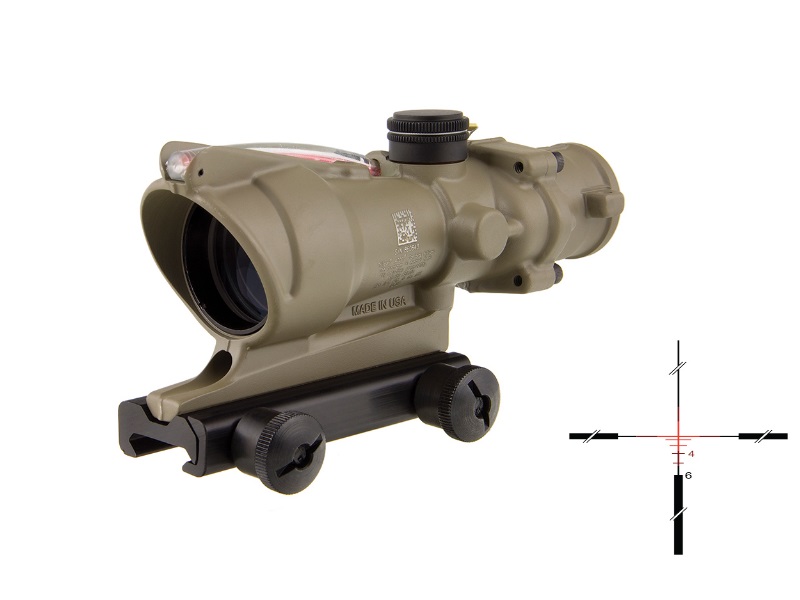 TRIJICON ACOG 4X32 .223 FDE BAC RED 3 TRIJICON ACOG 4X32 .223 FDE BAC RED