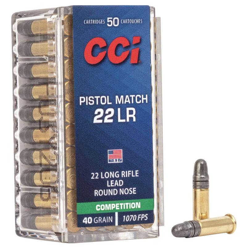 CCI Pistol Match Rimfire Ammunition .22 LR 40 gr LRN 1070 fps 50/ct 3 CCI Pistol Match Rimfire Ammunition .22 LR 40 gr LRN 1070 fps 50/ct