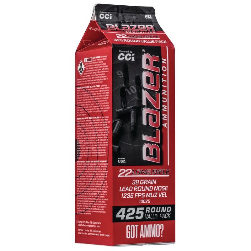 CCI Blazer Rimfire Ammunition .22 LR 38gr LRN 1235 fps 425/ct (Carton) 3 CCI Blazer Rimfire Ammunition .22 LR 38gr LRN 1235 fps 425/ct (Carton)