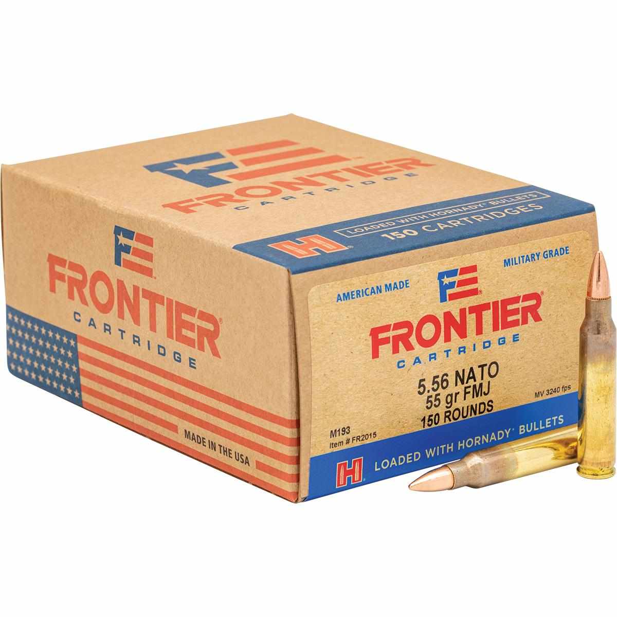 Hornady Frontier XM193 Oriented Rifle Ammunition 5.56mm 55gr FMJ 3240 fps 150/ct 3 Hornady Frontier XM193 Oriented Rifle Ammunition 5.56mm 55gr FMJ 3240 fps 150/ct