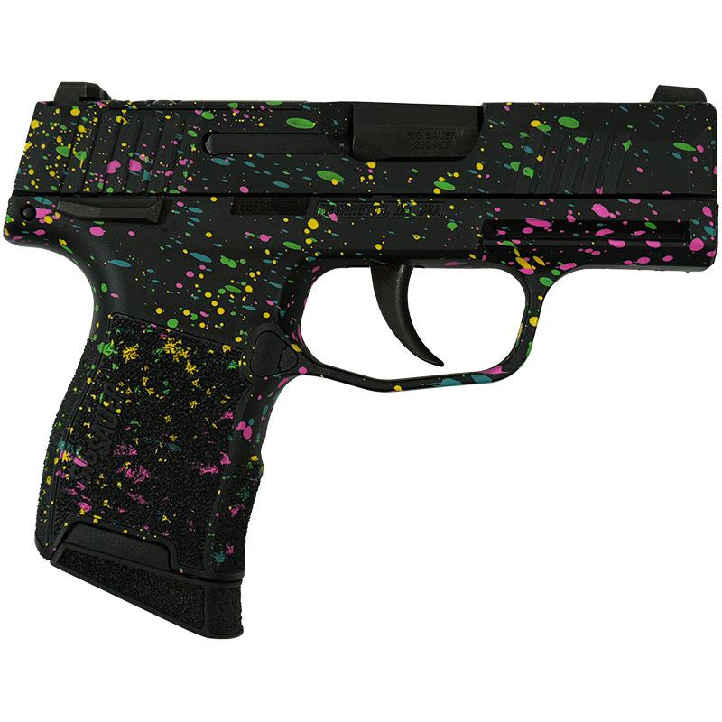 Sig Sauer Exclusive "Multi Color Paint" P365-380 Handgun 380 Auto 10rd Magazine 3.1" Barrel Black Manual Safety 3 Sig Sauer Exclusive "Multi Color Paint" P365-380 Handgun 380 Auto 10rd Magazine 3.1" Barrel Black Manual Safety