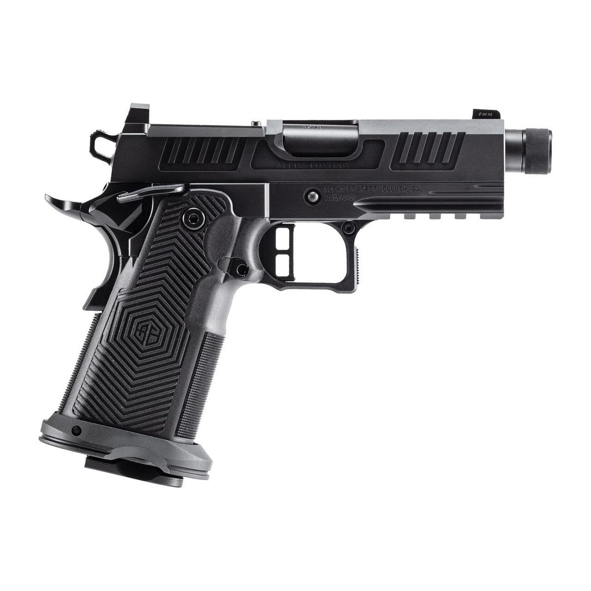 Alpha Foxtrot AF1911-Romulus Handgun 9mm Luger 17rd (1) & 20rd (1) Magazine 3.5"Threaded Barrel Black MOS Cut 3 Alpha Foxtrot AF1911-Romulus Handgun 9mm Luger 17rd (1) & 20rd (1) Magazine 3.5"Threaded Barrel Black MOS Cut