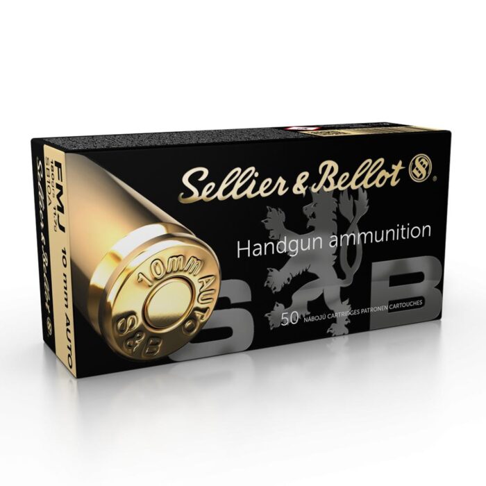 Cart 1 Sellier & Bellot Handgun Ammunition 10mm Auto 180 gr FMJ 1164 Fps 50/ct