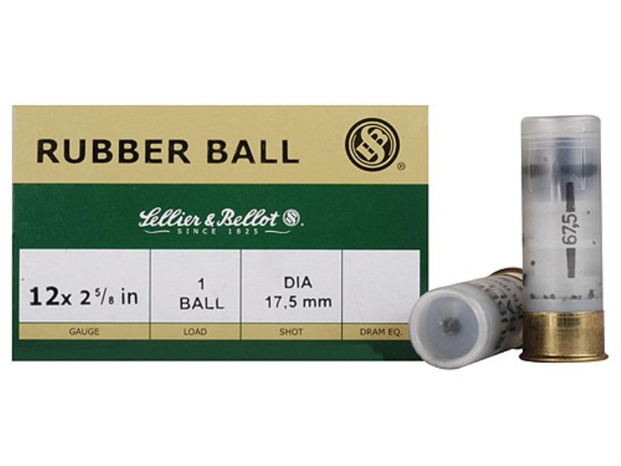 Sellier & Bellot Shotgun Ammunition 12 ga 2 3/4" 1 ball Rubber 25/ct 3 Sellier & Bellot Shotgun Ammunition 12 ga 2 3/4" 1 ball Rubber 25/ct