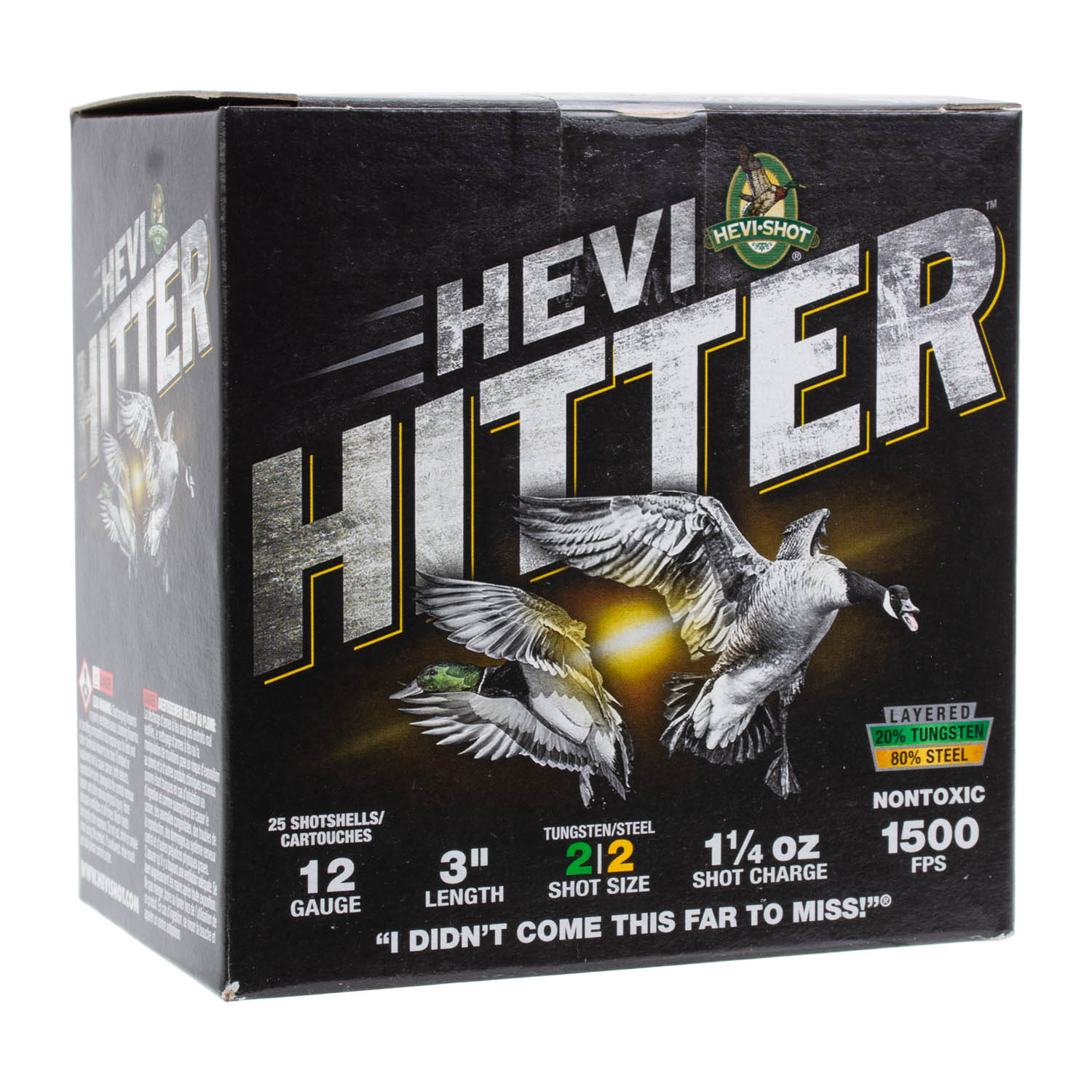 HEVI-SHOT HEVI-HITTER 12GA 3IN 1-1/4OZ #2 TUNGSTEN/STEEL 25 RD/BX 10 BX/CS 3 HEVI-SHOT HEVI-HITTER 12GA 3IN 1-1/4OZ #2 TUNGSTEN/STEEL 25 RD/BX 10 BX/CS