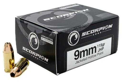 SCORPION 9MM 115GR JHP 20RD BOX 3 SCORPION 9MM 115GR JHP 20RD BOX