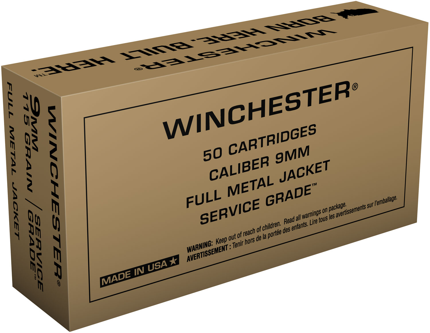 Winchester Ammo SG9W Service Grade 9mmLuger 115gr Full Metal Jacket 50 Per Box/10 Case 3 Winchester Ammo SG9W Service Grade 9mmLuger 115gr Full Metal Jacket 50 Per Box/10 Case