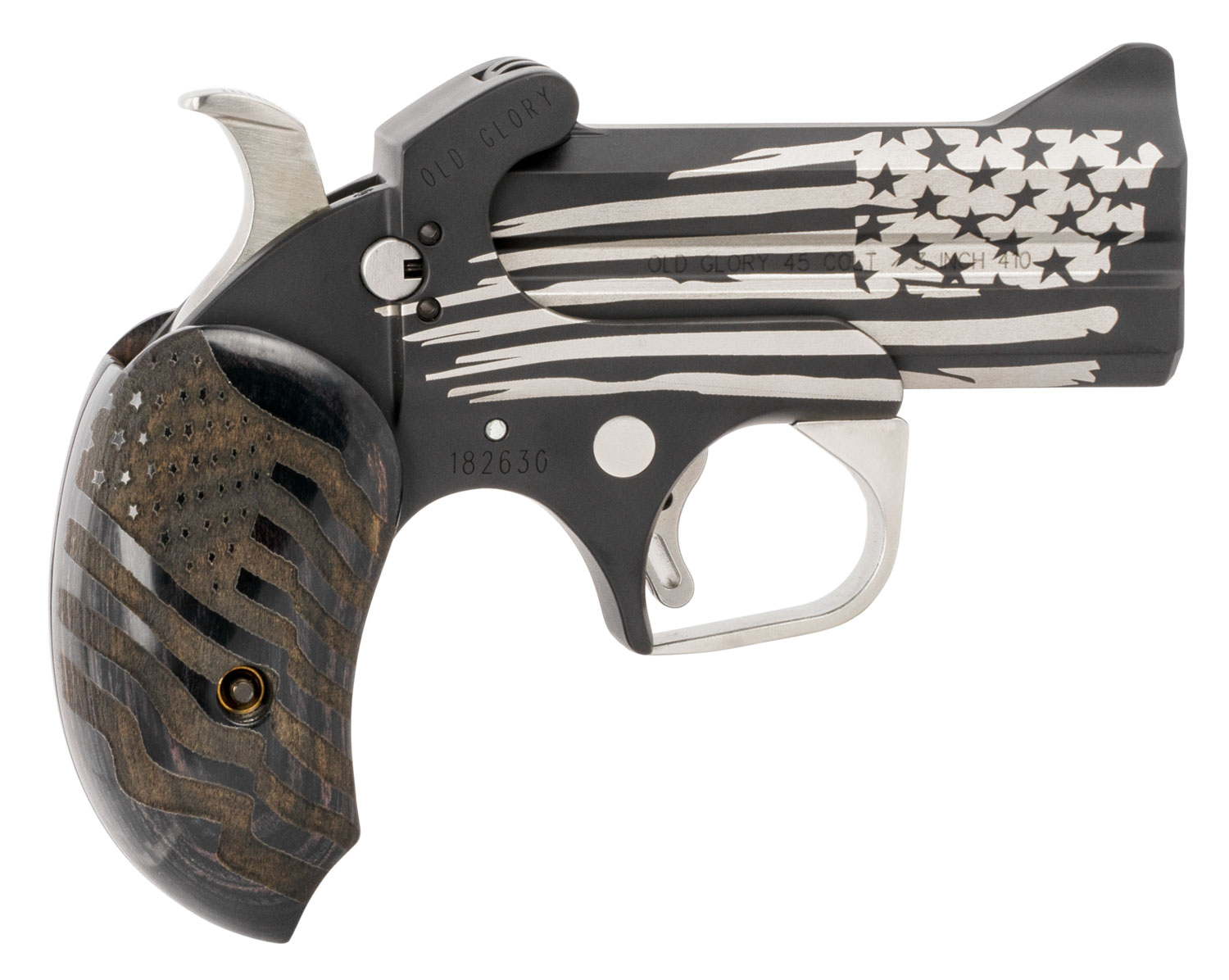 Bond Arms BAOG Old Glory 45 Colt/410 Gauge 2rd Shot 3.50" Black Ash w/Integrated Star Grips Right Hand 3 Bond Arms BAOG Old Glory 45 Colt/410 Gauge 2rd Shot 3.50" Black Ash w/Integrated Star Grips Right Hand