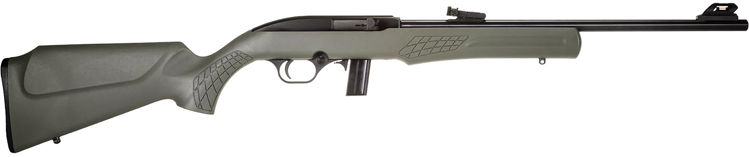 Rossi RS22L1811OD RS22 Semi-Auto 22 LR Caliber with 10+1 Capacity, 18" Barrel, Matte Black Metal Finish & Monte Carlo OD Green Synthetic Stock Right Hand (Full Size) 3 Rossi RS22L1811OD RS22 Semi-Auto 22 LR Caliber with 10+1 Capacity, 18" Barrel, Matte Black Metal Finish & Monte Carlo OD Green Synthetic Stock Right Hand (Full Size)