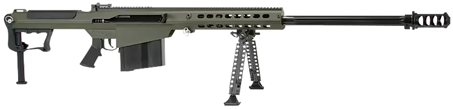 Barrett 14555 M107A1  50 BMG 10+1 29" Chrome-Lined Fluted Barrel, OD Green Cerakote Aluminum Receiver, OD Green Fixed Stock w/Thermal-Guard Cheek Piece & Sorbothane Recoil Pad, Optics Ready