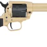 Heritage Mfg SRR22V4 Rough Rider 22 LR 6 Shot 4.75" Sabre Sand Cerakote Steel Barrel, Sabre Sand Cerakote Steel Frame, Black Satin Cylinder, Black Polymer Grip, Hammer/Thumb Safety, Exposed Hammer 2 149108