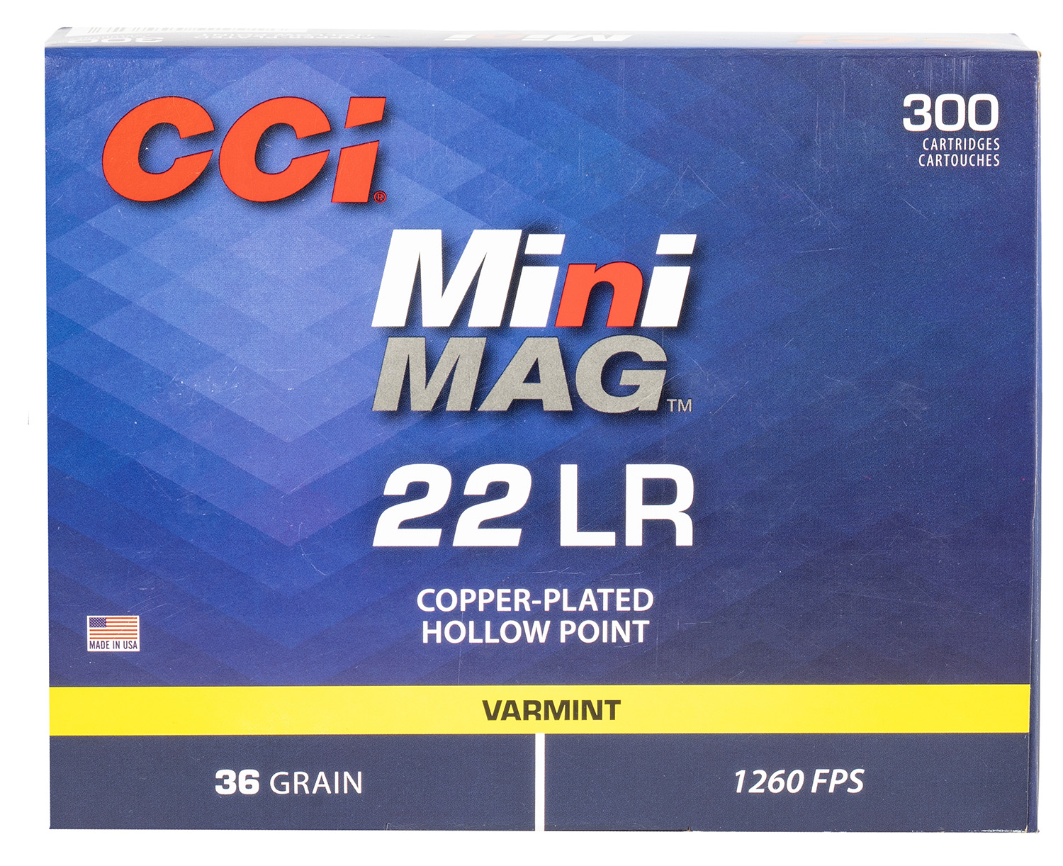 CCI 962 Mini-Mag Varmint 22LR 36gr Jacketed Hollow Point 300 Per Box/10 Case 3 CCI 962 Mini-Mag Varmint 22LR 36gr Jacketed Hollow Point 300 Per Box/10 Case