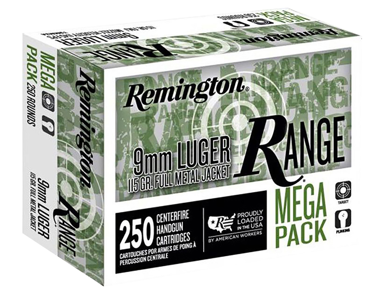 Remington Ammunition R23965 Range Mega Pack 9mmLuger 115gr Full Metal Jacket 250 Per Box/4 Case 3 Remington Ammunition R23965 Range Mega Pack 9mmLuger 115gr Full Metal Jacket 250 Per Box/4 Case