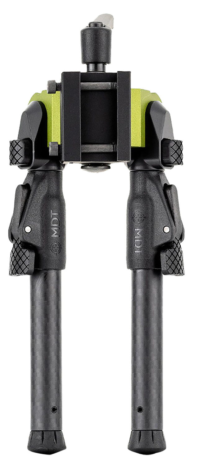 Mdt Sporting Goods Inc 105561GRN GRND-POD Green/Black 4.50"-9" Carbon Fiber/Aluminum, Adj. Throw Lever, 4 Leg Postitions, Fits ARCA Rail & RRS Dovetail