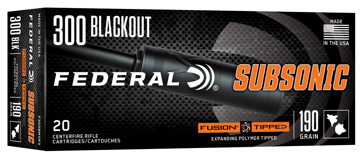 Federal F300BMSR3 Fusion 300Blackout 190gr Bonded Soft Point 20 Per Box/10 Case 3 Federal F300BMSR3 Fusion 300Blackout 190gr Bonded Soft Point 20 Per Box/10 Case