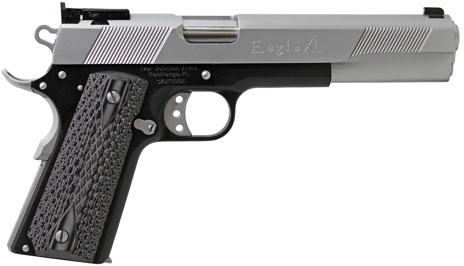 Iver Johnson Arms EAGLEXL10TT Eagle Deluxe 10mm Auto 8+1 6" Steel Barrel, Hard Chrome Serrated Steel Slide, Matte Black Steel Frame w/Beavertail, Black/Gray G10 Grip 3 Iver Johnson Arms EAGLEXL10TT Eagle Deluxe 10mm Auto 8+1 6" Steel Barrel, Hard Chrome Serrated Steel Slide, Matte Black Steel Frame w/Beavertail, Black/Gray G10 Grip