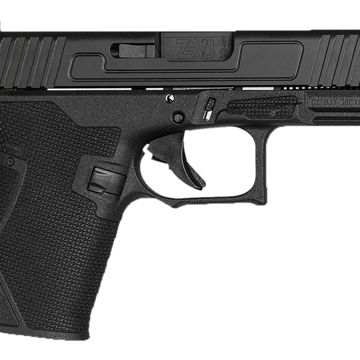 ZRO Delta 755000329990 FKS-9 Standard 9mm Luger 15+1 4" Black Nitride Match Grade Barrel, Black Nitride Serrated Slide, Polymer Frame w/Accessory Rail, Black Polymer Grip