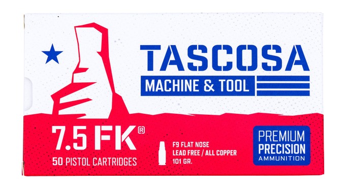 Cart 1 Tascosa Ammunition TMTAMMOF7 7.5FK 101gr Spoon Tip 50 Per Box/12 Case