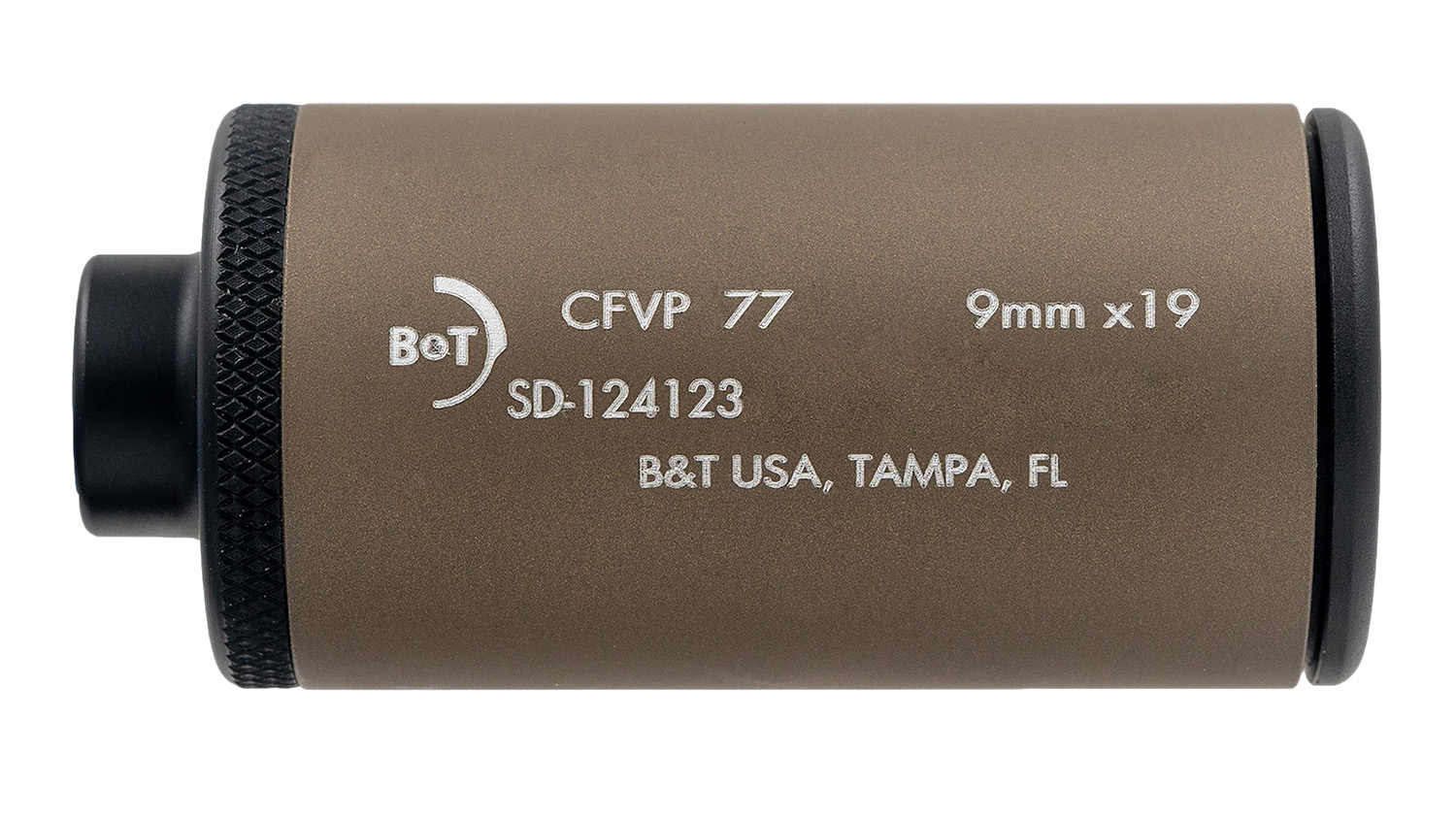 B&T Firearms SD-124123-US-JET-FDE DT Jet Mini Wipe Suppressor 9mm Coyote Tan 13.5x1 LH 3 B&T Firearms SD-124123-US-JET-FDE DT Jet Mini Wipe Suppressor 9mm Coyote Tan 13.5x1 LH