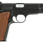 Inglis 12000009 P-35 Full Size Frame 9mm Luger 15+1 4.70" Hard Chrome Plated Button Rifled Barrel, Black Cerakote Steel Serrated Slide, Black Cerakote Steel Frame, Walnut Checkered Grip 2 185474