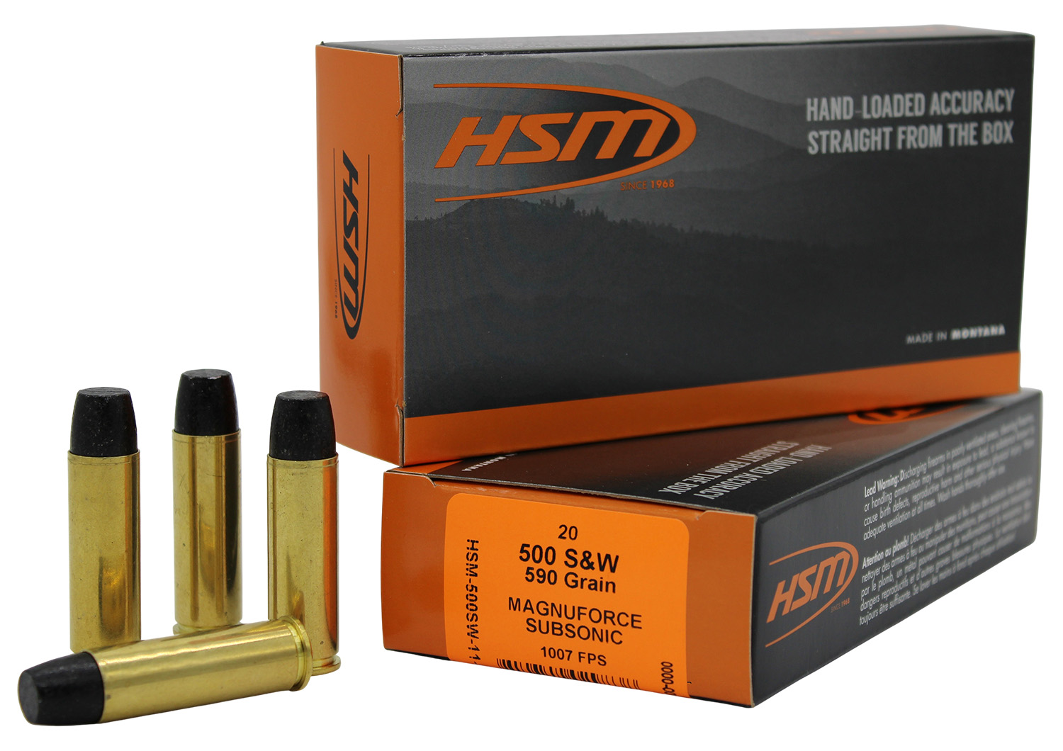 HSM 500SW11N 500S&WMag Subsonic 590gr Hard Cast Long Flat Nose 20 Per Box/25 Case 3 HSM 500SW11N 500S&WMag Subsonic 590gr Hard Cast Long Flat Nose 20 Per Box/25 Case