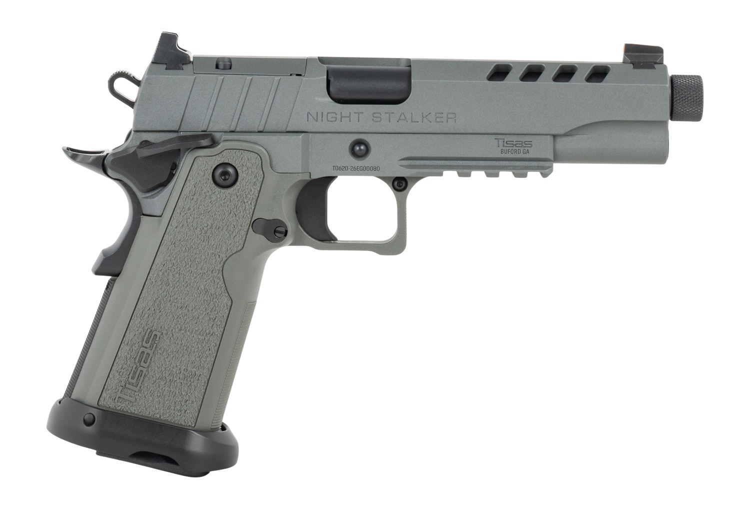 Tisas Arms 12500006 1911 Night Stalker 9mm Luger 17+1 5.30" Threaded Barrel, Gray Cerakote Carbon Steel Optic Cut/Serrated Slide & Frame w/Picatinny Rail, Polymer Grip 3 Tisas Arms 12500006 1911 Night Stalker 9mm Luger 17+1 5.30" Threaded Barrel, Gray Cerakote Carbon Steel Optic Cut/Serrated Slide & Frame w/Picatinny Rail, Polymer Grip