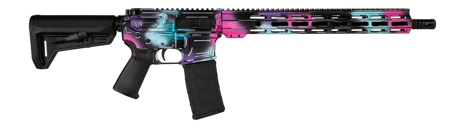 Shark Coast Tactical SCC101938DISB Anime-15 5.56 NATO 30+1 16" Black Nitride Threaded Barrel, Disco Cerakote Aluminum Receiver w/Picatinny Rail, M-LOK Handguard, Magpul Collapsible Black Polymer Stoc 3 Shark Coast Tactical SCC101938DISB Anime-15 5.56 NATO 30+1 16" Black Nitride Threaded Barrel, Disco Cerakote Aluminum Receiver w/Picatinny Rail, M-LOK Handguard, Magpul Collapsible Black Polymer Stoc