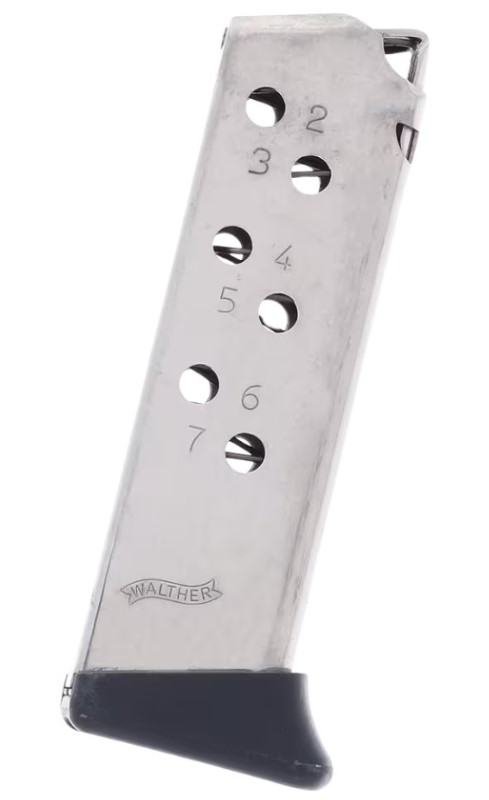 WALTHER ARMS MAG PPK 32ACP 7RD NICKEL FR 3 WALTHER ARMS MAG PPK 32ACP 7RD NICKEL FR