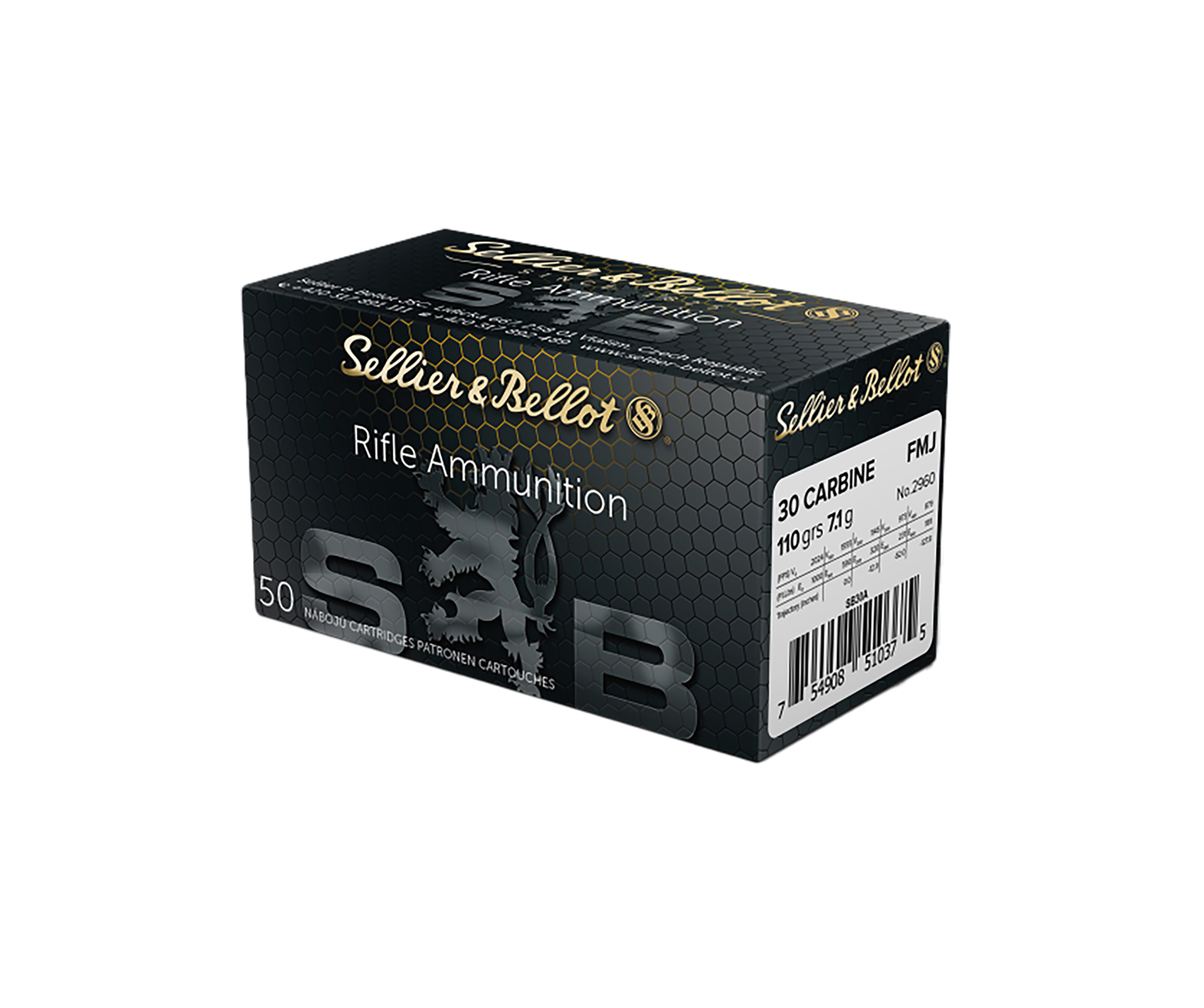 Sellier & Bellot SB30A Rifle 30Carbine 110gr Full Metal Jacket 50 Per Box/20 Case 3 Sellier & Bellot SB30A Rifle 30Carbine 110gr Full Metal Jacket 50 Per Box/20 Case