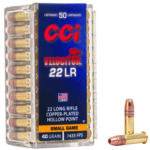 CCI 0047 Velocitor Rimfire 22LR 40gr Copper Plated Hollow Point 50 Per Box/100 Case 1 64738