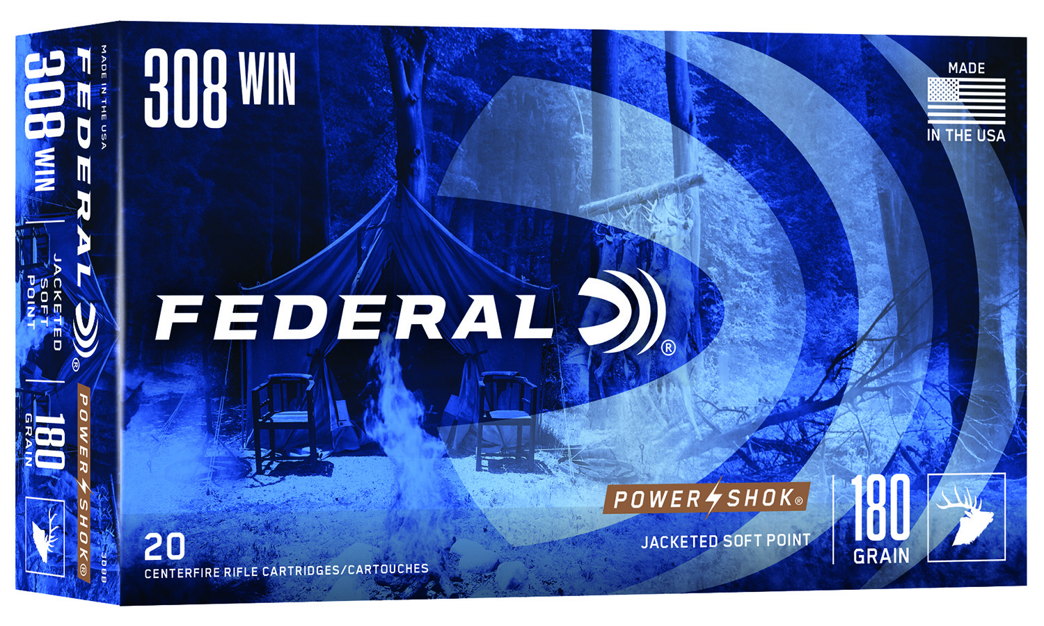 Federal 308B Power-Shok 308Win 180gr Jacketed Soft Point 20 Per Box/10 Case 2 Federal 308B Power-Shok 308Win 180gr Jacketed Soft Point 20 Per Box/10 Case