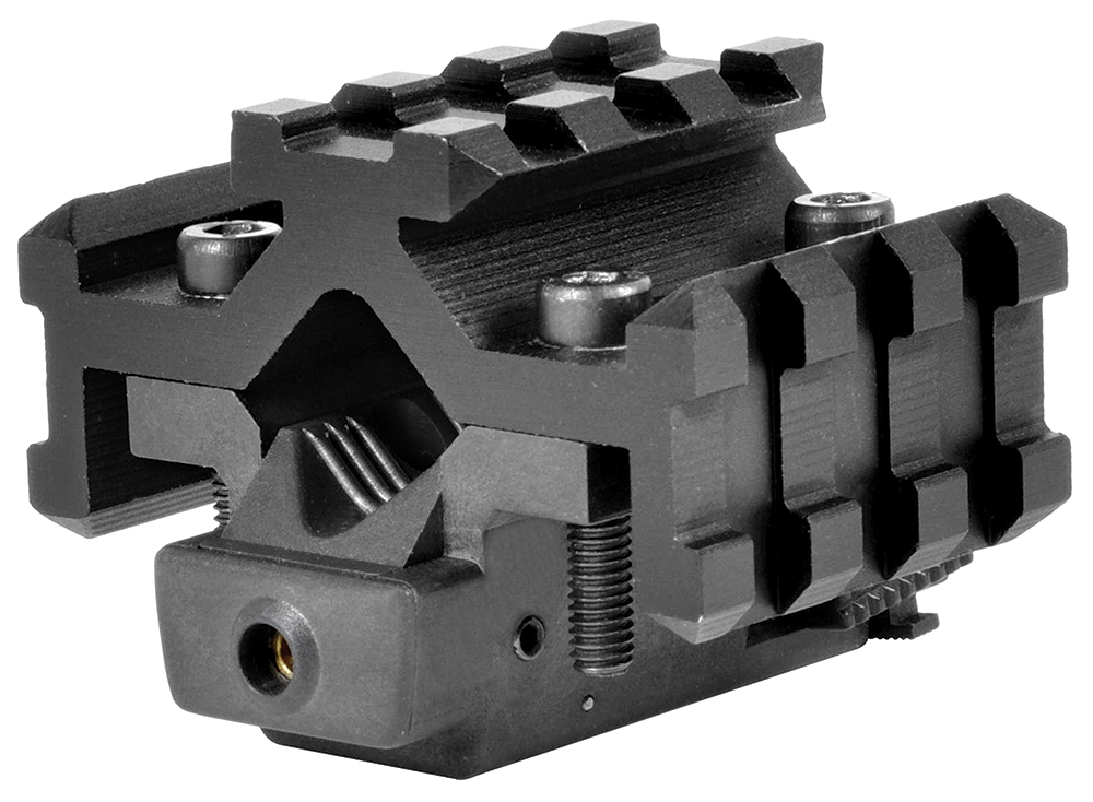 NcStar ATRLS Tri-Rail Universal Barrel Mount Black Anodized Red Laser 3 NcStar ATRLS Tri-Rail Universal Barrel Mount Black Anodized Red Laser