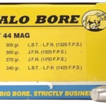 Buffalo Bore Ammunition 4D20 Heavy Strictly Business 44Rem Mag +P+ 340gr Lead Flat Nose 20 Per Box/12 Case 1 80766