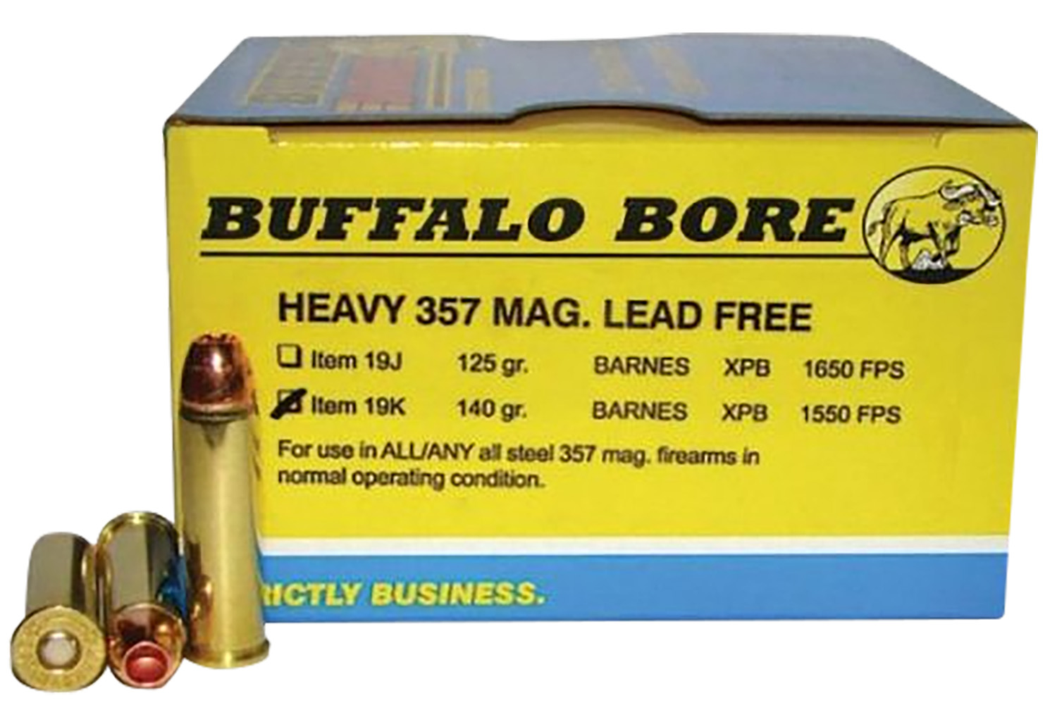 Buffalo Bore Ammunition 19K20 Buffalo-Barnes Strictly Business 357Mag 140gr Barnes VOR-TX XPB Lead Free 20 Per Box/12 Case 3 Buffalo Bore Ammunition 19K20 Buffalo-Barnes Strictly Business 357Mag 140gr Barnes VOR-TX XPB Lead Free 20 Per Box/12 Case