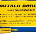 Buffalo Bore Ammunition 205A20 Personal Defense Strictly Business 38S&W 125gr Hard Cast Flat Nose 20 Per Box/12 Case 2 86245