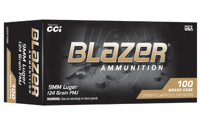 BLAZER 9MM 124GR FMJ 100RD TRAY
