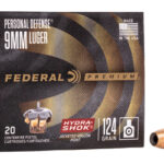 FED HYDRA-SHOK 9MM 124GR HP 20/500 1 FE9HS1 1