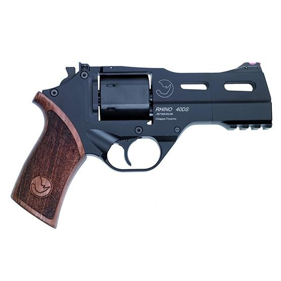 Cart 1 Chiappa 40DS Rhino Handgun .357 Mag 6rd Capacity 4" Barrel Black with Wood Grip and 3 Moon Clips