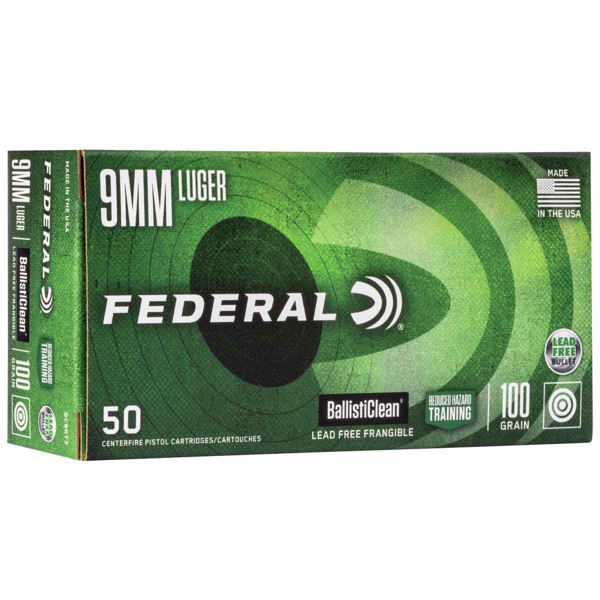 Federal Ballisticlean Frangible Handgun Ammunition 9mm Luger 100 gr RHT 1240 50/ct 3 Federal Ballisticlean Frangible Handgun Ammunition 9mm Luger 100 gr RHT 1240 50/ct