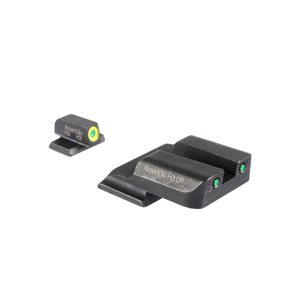 Ameriglo Trooper Tritium Handgun Sight Set for S&W M&P (Excludes .22/.380/Shield/EZ/Pro) Green Rear Green with LumiGreen Front 3 Ameriglo Trooper Tritium Handgun Sight Set for S&W M&P (Excludes .22/.380/Shield/EZ/Pro) Green Rear Green with LumiGreen Front
