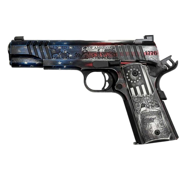 Auto Ordnance USA 250th Anniversary Founding Fathers 1911 Handgun .45 Auto 7rd Capacity 5" Barrel Engraved Grips