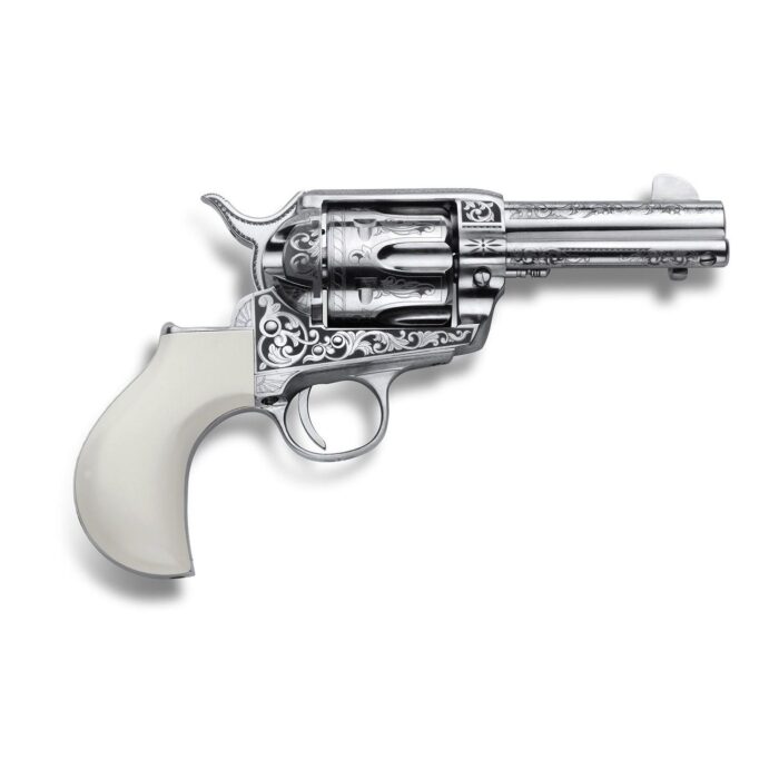 Cimarron Firearms Huckleberry Handgun .45 Colt 6rd Capacity 3.5" Barrel Nickel Finish Poly Ivory Grip