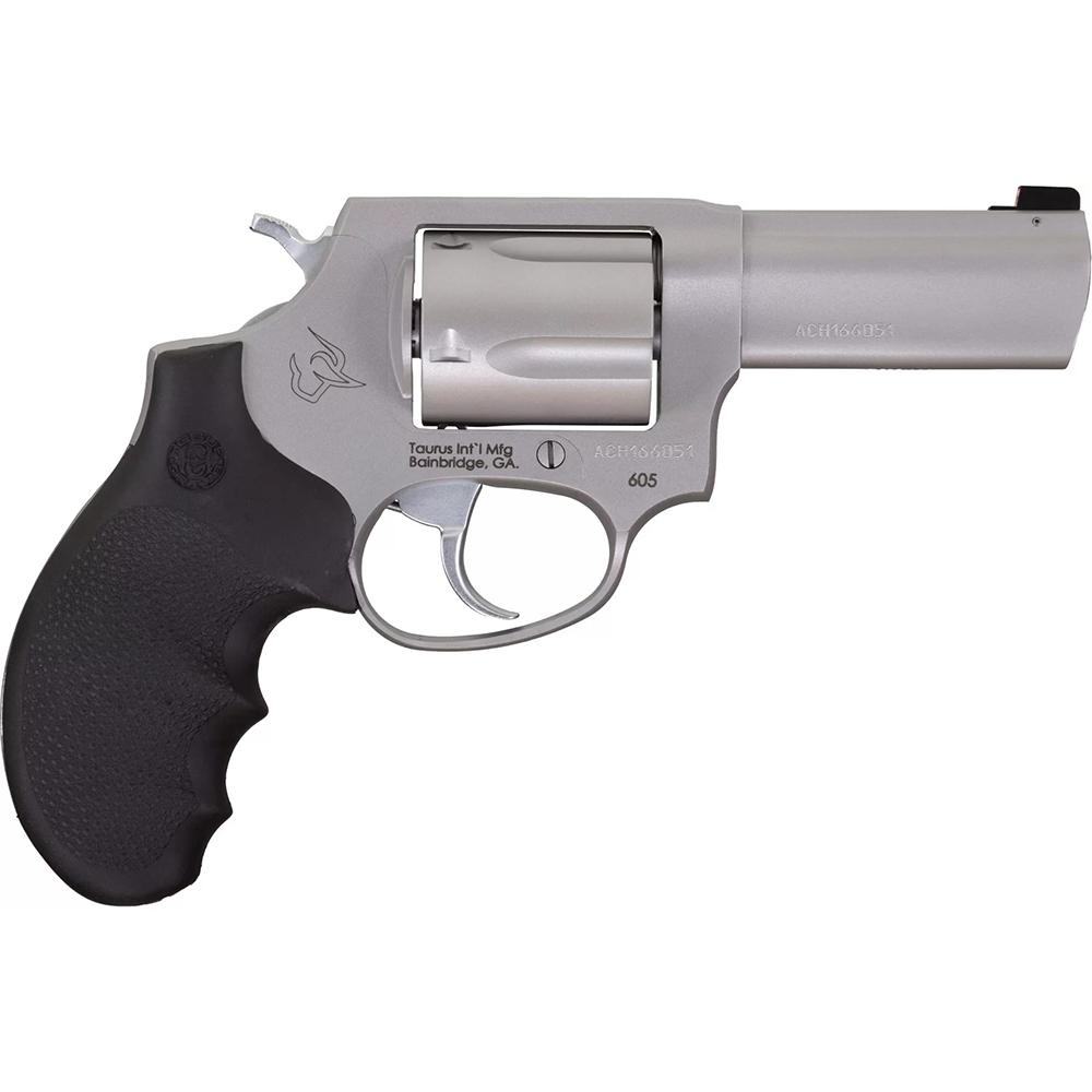 Taurus Defender 605 357 Mag/38 Spl+P Matte Stainless Steel 3 in Hogue Rubber Grip Handgun 5rd Magazine 3 Taurus Defender 605 357 Mag/38 Spl+P Matte Stainless Steel 3 in Hogue Rubber Grip Handgun 5rd Magazine