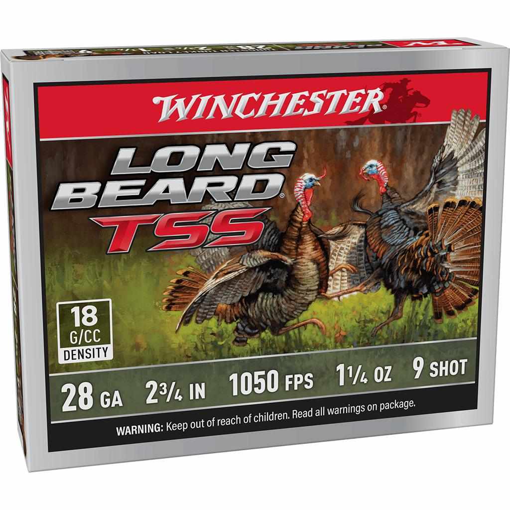 Winchester Long Beard TSS Shotshells 28ga 2-3/4" 1-1/4oz 1050 fps #9 5/ct 3 Winchester Long Beard TSS Shotshells 28ga 2-3/4" 1-1/4oz 1050 fps #9 5/ct