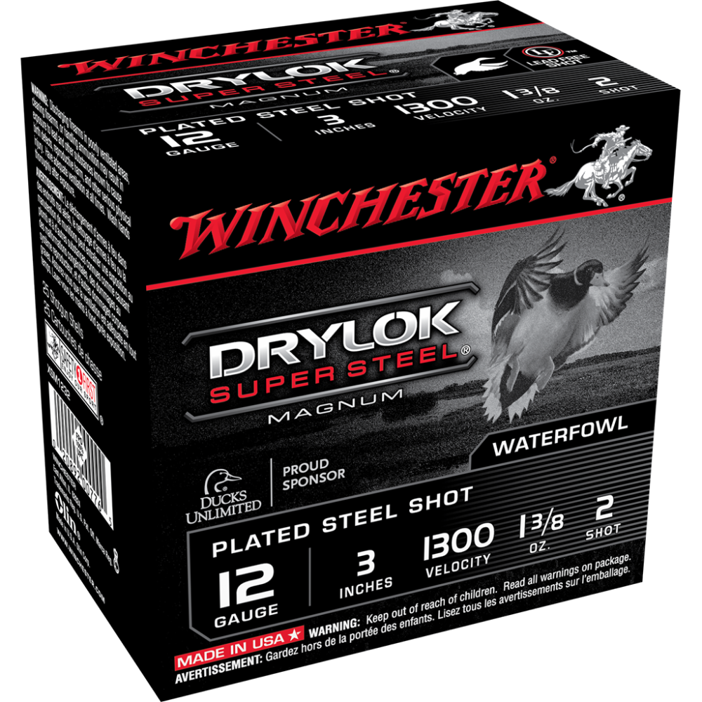 Winchester Super-X Drylok Super Steel Shotshells 12 ga 3" 1-3/8 oz 1375 fps #2 25/ct 3 Winchester Super-X Drylok Super Steel Shotshells 12 ga 3" 1-3/8 oz 1375 fps #2 25/ct