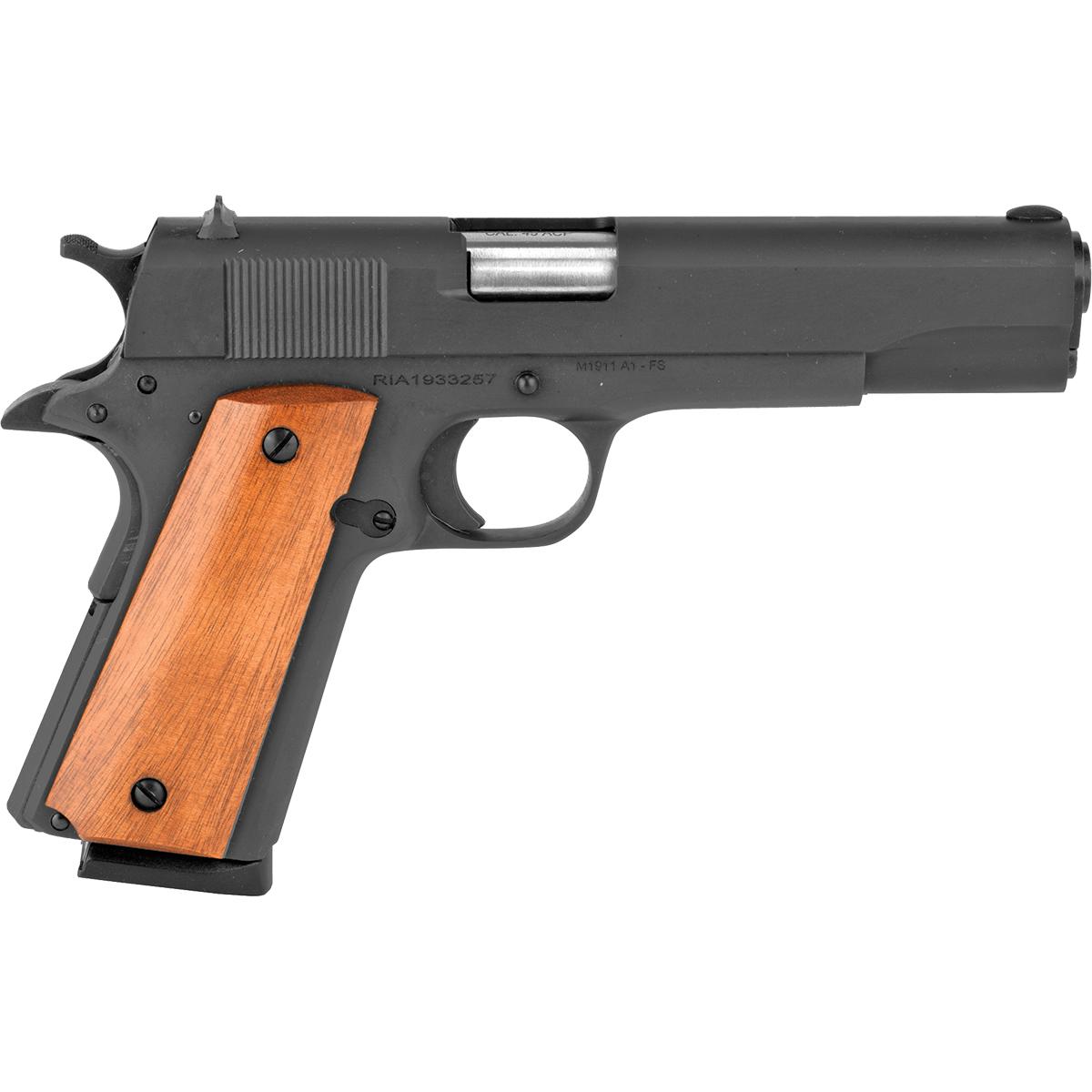Rock Island M 1911 GI Standard Handgun .45 ACP 8/rd Magazine 5" Barrel Black with Wood Grips MA/MD Compliant 3 Rock Island M 1911 GI Standard Handgun .45 ACP 8/rd Magazine 5" Barrel Black with Wood Grips MA/MD Compliant