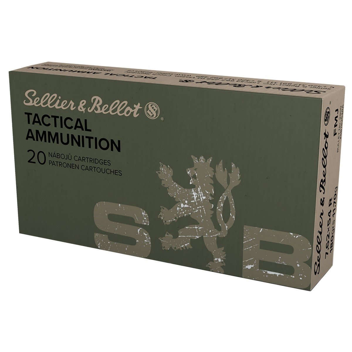 SELLIER & BELLOT 7.62X54R 180GR FMJ 20RD BOX 20 BOXES PER CASE 3 SELLIER & BELLOT 7.62X54R 180GR FMJ 20RD BOX 20 BOXES PER CASE