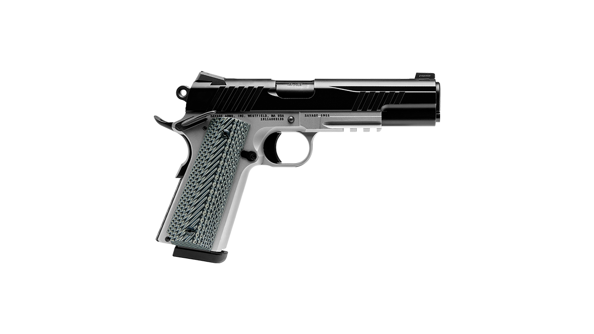 SAVAGE 1911 GOV'T STYLE RAIL GUN 2-TONE 45 AUTO 5IN BARREL 8RD 67207