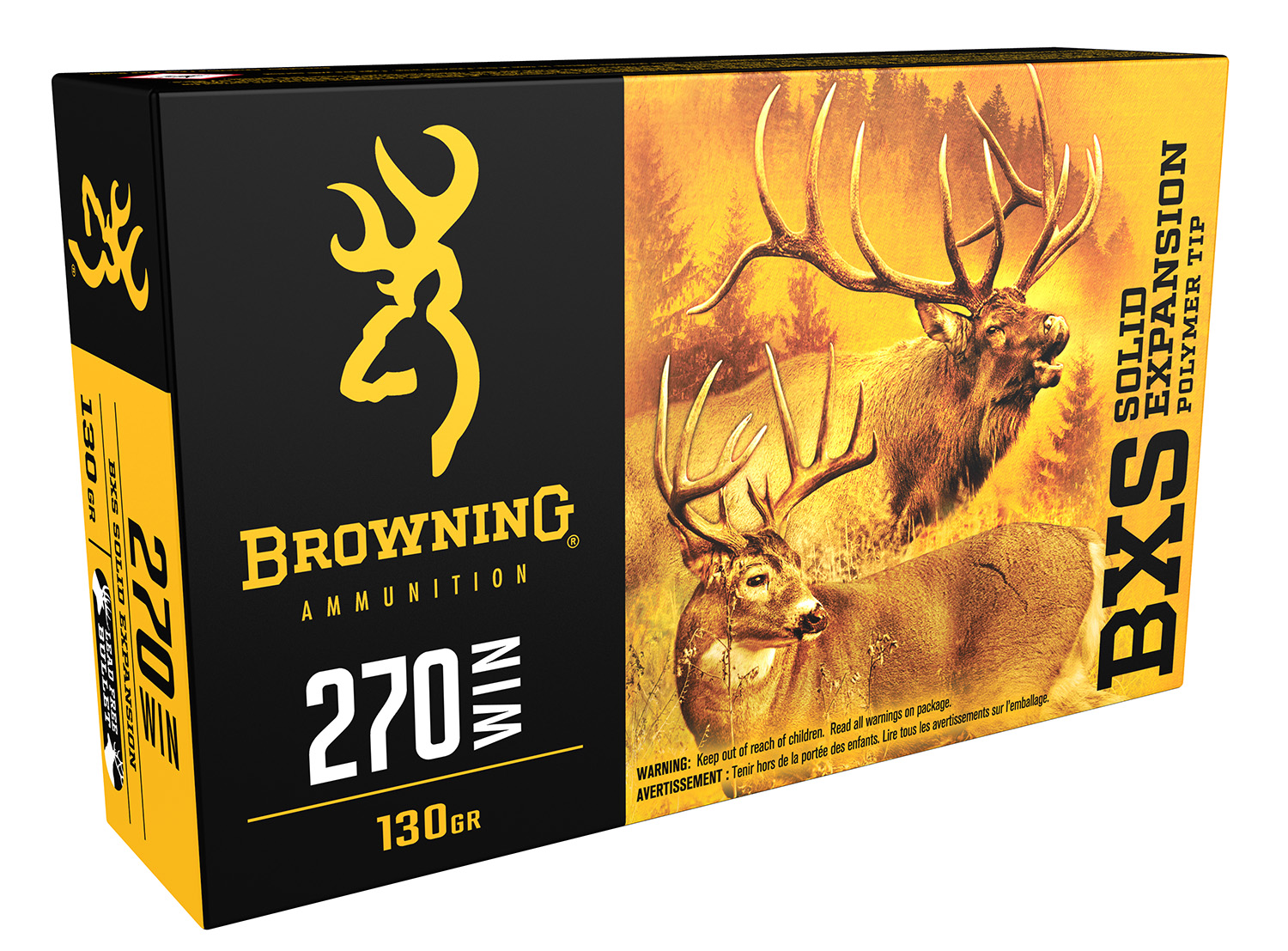 Browning Ammo B192402701 BXS Copper Expansion 270Win 130gr Lead Free Solid Expansion Polymer Tip 20 Per Box/10 Case 3 Browning Ammo B192402701 BXS Copper Expansion 270Win 130gr Lead Free Solid Expansion Polymer Tip 20 Per Box/10 Case